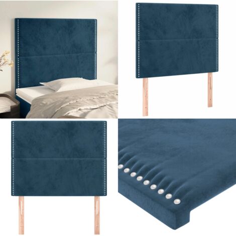 Cabecero de cama azul oscuro 80x5x118/128 cm Terciopelo - Cabecero de cama azul oscuro - Cabecero de cama terciopelo