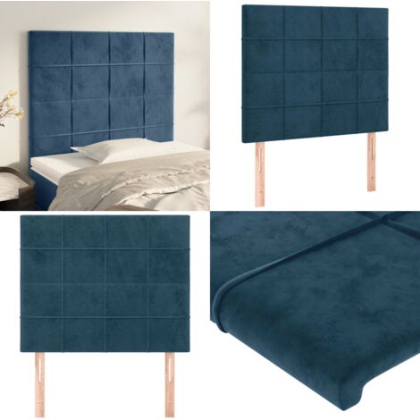 Cabecero de cama azul oscuro 80x5x118/128 cm Terciopelo - Cabecero de cama azul oscuro - Cabecero de cama terciopelo