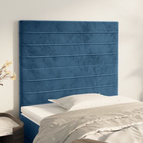 Cabecero de cama azul oscuro 80x5x118/128 cm Terciopelo vidaXL
