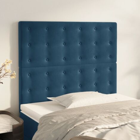 Cabecero de cama azul oscuro 90x5x118/128 cm Terciopelo vidaXL