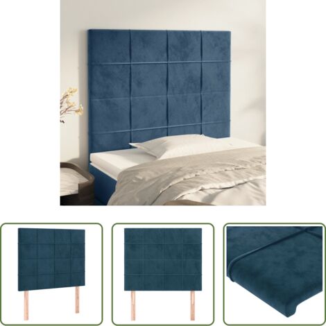 Cabecero de cama azul oscuro -  Cabecero de cama azul oscuro 80x5x118/128 cm Terciopelo