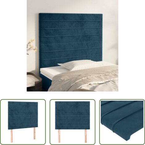 Cabecero de cama azul oscuro -  Cabecero de cama azul oscuro 80x5x118/128 cm Terciopelo