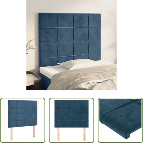 Cabecero de cama azul oscuro -  Cabecero Terciopelo Azul Oscuro 100x5x118/128 cm