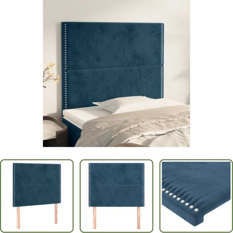 Cabecero de cama azul oscuro -  Cabecero Terciopelo Azul Oscuro 100x5x118/128 cm