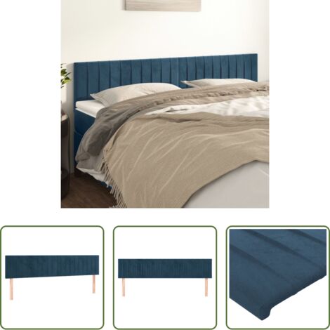 Cabecero de cama azul oscuro -  Cabeceros terciopelo azul oscuro 160x5x78/88 cm