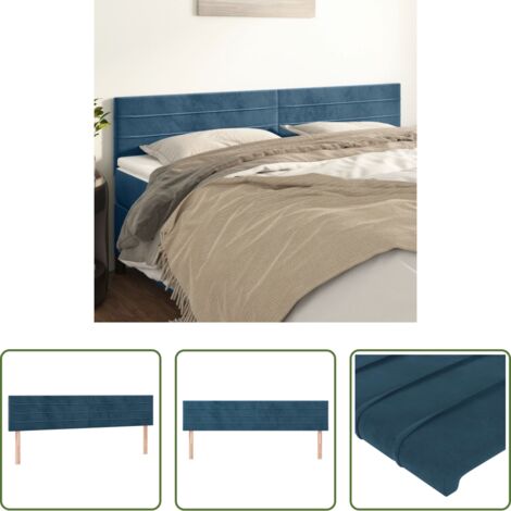 Cabecero de cama azul oscuro -  Cabeceros terciopelo azul oscuro 160x5x78/88 cm