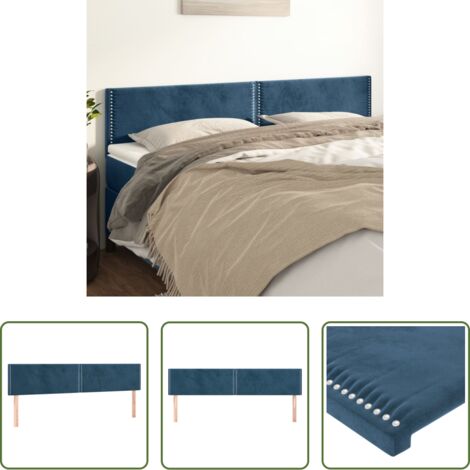 Cabecero de cama azul oscuro -  Cabeceros terciopelo azul oscuro 200x5x78/88 cm