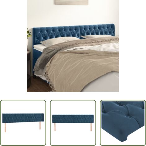 Cabecero de cama azul oscuro -  Cabeceros terciopelo azul oscuro 200x7x78/88 cm