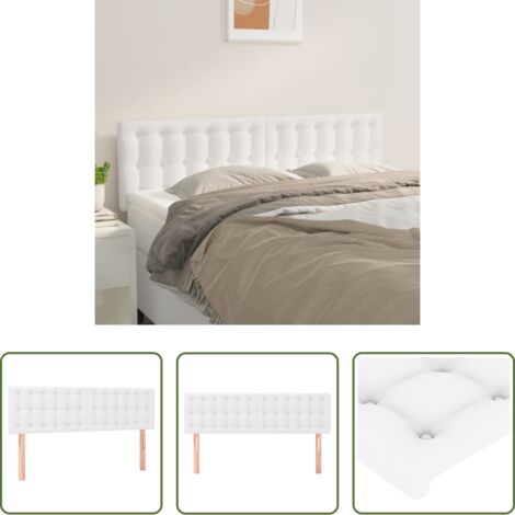 Cabecero de cama blanco -  Cabeceros cuero sintético blanco 144x5x78/88 cm