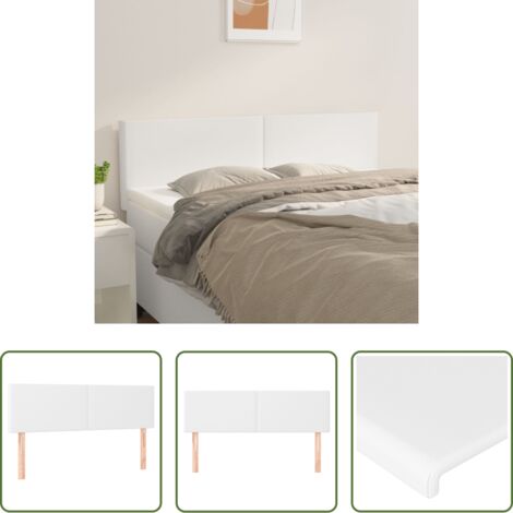 Cabecero de cama blanco -  Cabeceros cuero sintético blanco 144x5x78/88 cm
