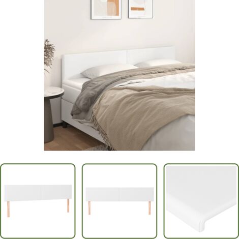 Cabecero de cama blanco -  Cabeceros cuero sintético blanco 160x5x78/88 cm