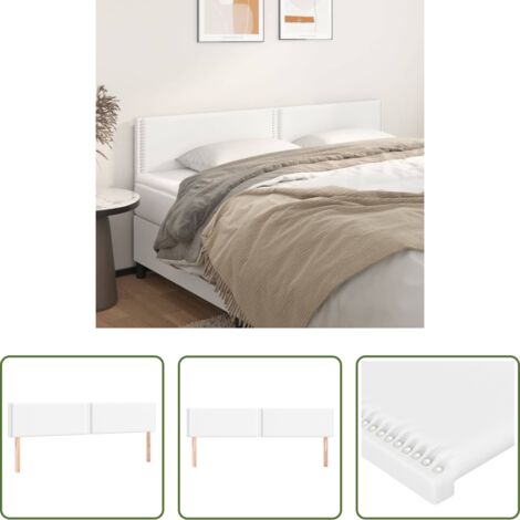 Cabecero de cama blanco -  Cabeceros cuero sintético blanco 200x5x78/88 cm