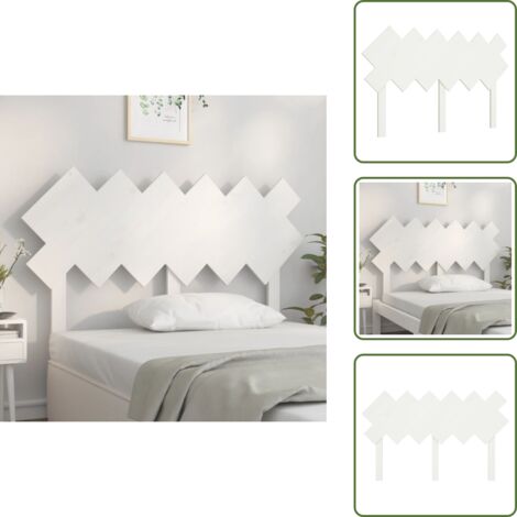 Cabecero de cama blanco - vidaXL Cabecero de cama madera maciza de pino blanco 132x3x81 cm - Soporte para la espalda