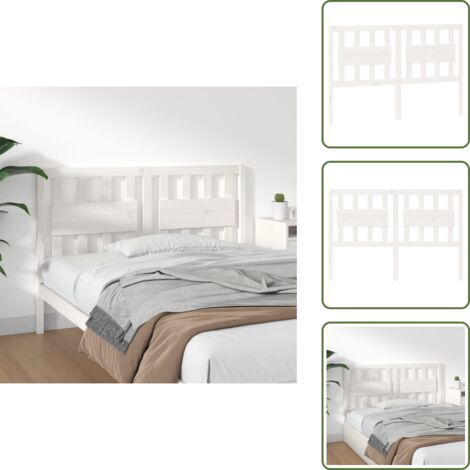Cabecero de cama blanco - vidaXL Cabecero de cama madera maciza de pino blanco 140,5x4x100 cm - Soporte para la espalda