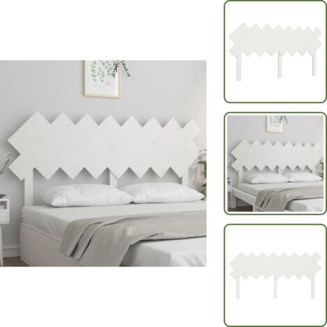 Cabecero de cama blanco - vidaXL Cabecero de cama madera maciza de pino blanco 159,5x3x80,5 cm - Soporte para espalda