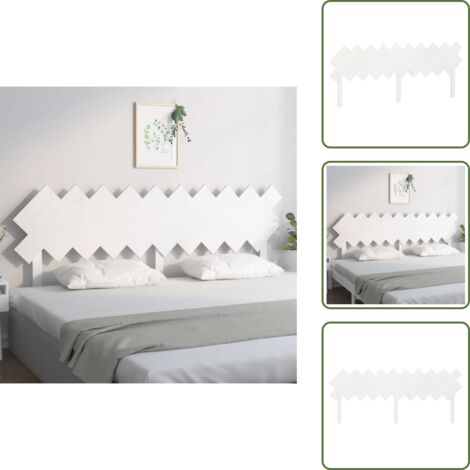 Cabecero de cama blanco - vidaXL Cabecero de cama madera maciza de pino blanco 196x3x80,5 cm - Soporte para espalda