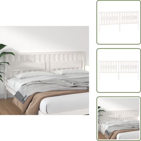 Cabecero de cama blanco - vidaXL Cabecero de cama madera maciza de pino blanco 205,5x4x100 cm - Soporte para la espalda