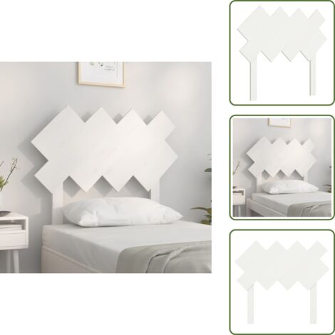 Cabecero de cama blanco - vidaXL Cabecero de cama madera maciza de pino blanco 92x3x81 cm - Soporte para espalda