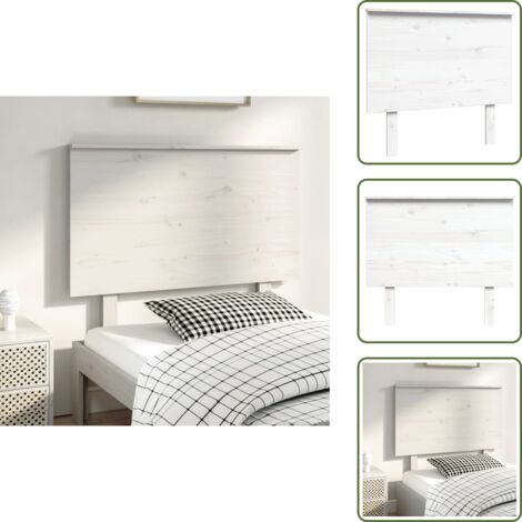 Cabecero de cama blanco - vidaXL Cabecero de cama madera maciza de pino blanco 94x6x82,5 cm - Soporte para la espalda