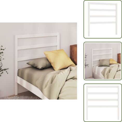 Cabecero de cama blanco - vidaXL Cabecero de cama madera maciza de pino blanco 95x4x100 cm -