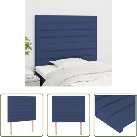 Cabecero de cama -  Cabecero de cama azul 100x5x118/128 cm Tela