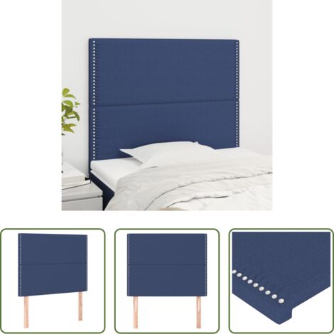Cabecero de cama -  Cabecero de cama azul 100x5x118/128 cm Tela