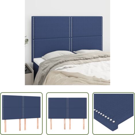 Cabecero de cama -  Cabecero de cama azul 144x5x118/128 cm Tela