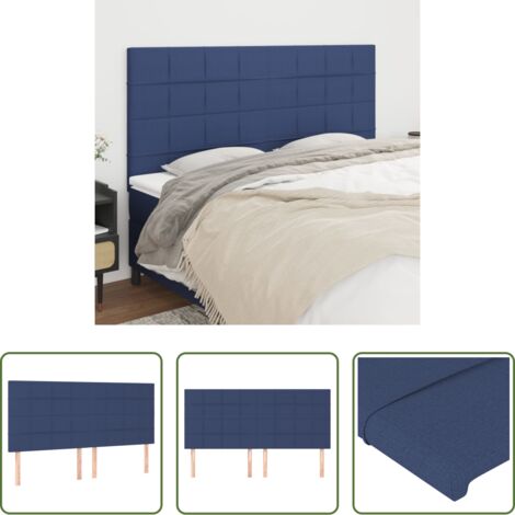 Cabecero de cama -  Cabecero de cama azul 160x5x118/128 cm Tela