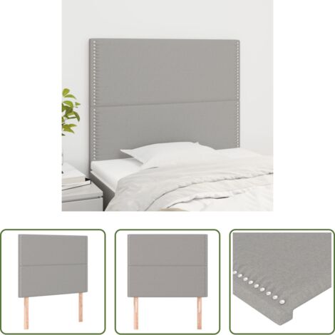 Cabecero de cama -  Cabecero de cama gris claro 100x5x118/128 cm Tela