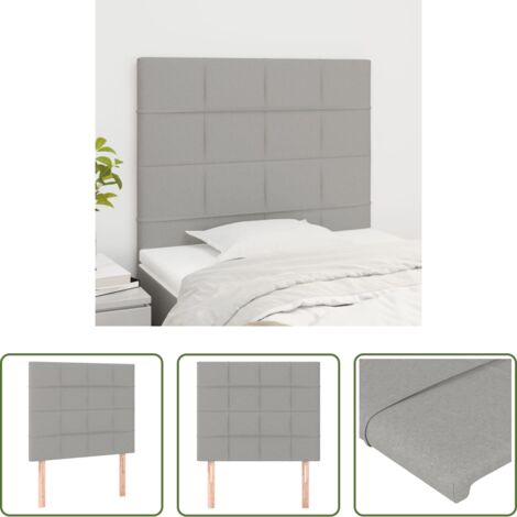 Cabecero de cama -  Cabecero de cama gris claro 100x5x118/128 cm Tela