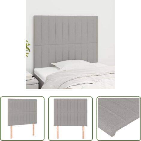 Cabecero de cama -  Cabecero de cama gris claro 100x5x118/128 cm Tela