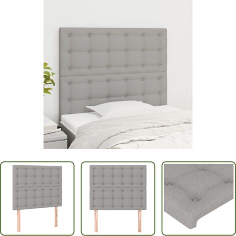 Cabecero de cama -  Cabecero de cama gris claro 100x5x118/128 cm Tela