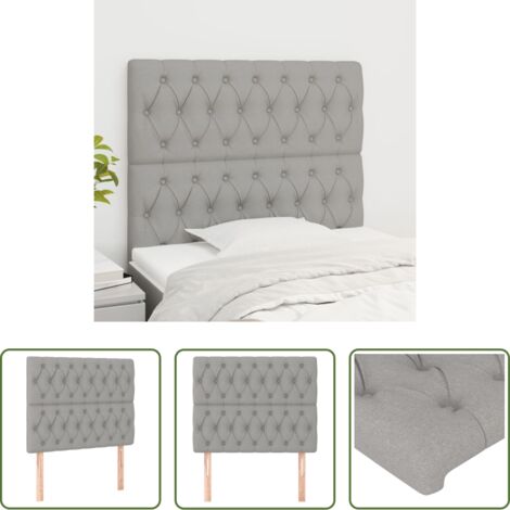 Cabecero de cama -  Cabecero de cama gris claro 100x7x118/128 cm de tela