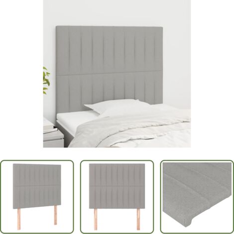 Cabecero de cama -  Cabecero de cama gris claro 90x5x118/128 cm Tela