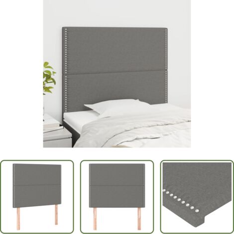 Cabecero de cama -  Cabecero de cama gris oscuro 100x5x118/128 cm de tela