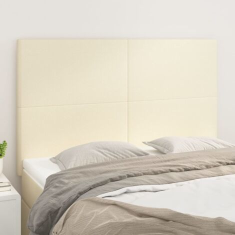 Cabecero de cama color crema 144x5x118/128 cm Piel sintética