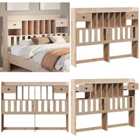 Cabecero de cama con almacenaje madera maciza de pino 140 cm - Almacenamiento - Madera de pino