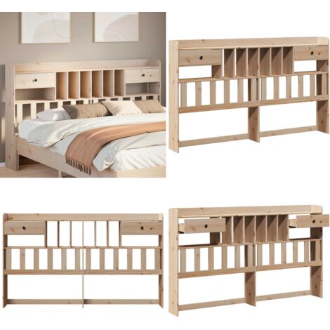 Cabecero de cama con almacenaje madera maciza de pino 180 cm - Almacenamiento - Madera maciza