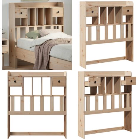 Cabecero de cama con almacenaje madera maciza de pino 75 cm - Almacenamiento - Madera maciza
