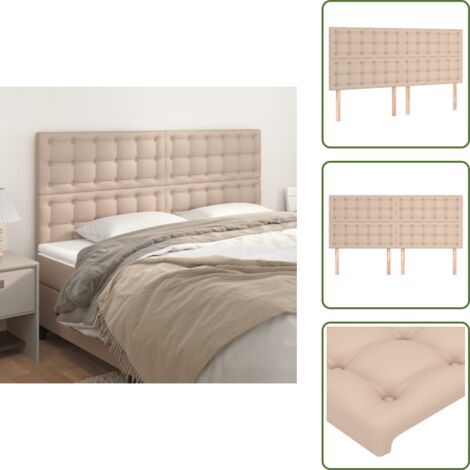 Cabecero de cama con patas - vidaXL Cabecero Capuchino 180x5x118/128 cm Piel Sintética - Cabecero de cama ajustable