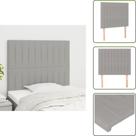 Cabecero de cama con patas - vidaXL Cabecero de cama gris claro 100x5x118/128 cm Tela - Cabecero de cama para dormitorio