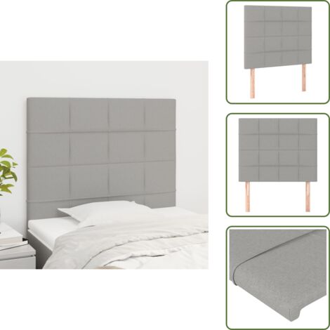 Cabecero de cama con patas - vidaXL Cabecero de cama gris claro 100x5x118/128 cm Tela - Cabecero de cama para dormitorio