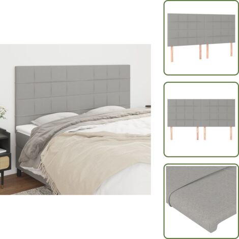 Cabecero de cama con patas - vidaXL Cabecero de cama gris claro 160x5x118/128 cm de tela - Cabecero de cama para dormitorio