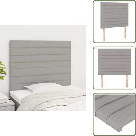 Cabecero de cama con respaldo - vidaXL Cabecero de cama gris claro 90x5x118/128 cm Tela - Cabecero de cama para dormitorio