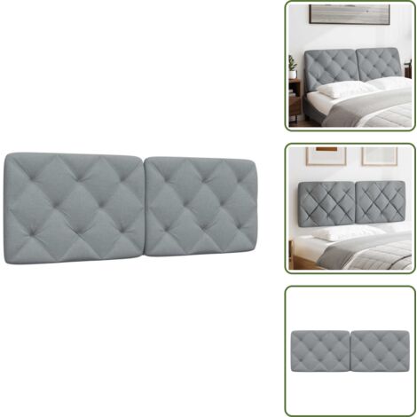 Cabecero de cama con tela - vidaXL Cabecero de cama acolchado tela gris claro 140 cm - Cabecero de cama con fibra PP