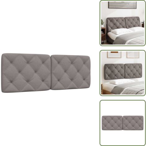 Cabecero de cama con tela - vidaXL Cabecero de cama acolchado tela gris taupé 140 cm - Cabecero de cama con relleno de fibra