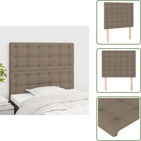 Cabecero de cama con tela - vidaXL Cabecero de cama gris topo 100x5x118/128 cm Tela - Cabecero de cama de madera