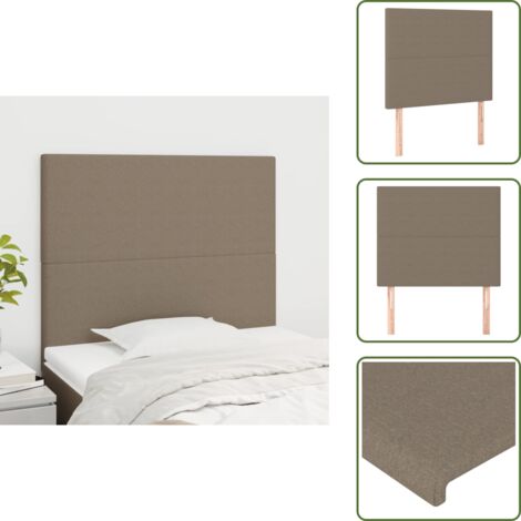 Cabecero de cama con tela - vidaXL Cabecero de cama gris topo 100x5x118/128 cm Tela - Cabecero de cama de madera