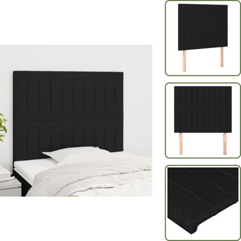 Cabecero de cama con tela - vidaXL Cabecero de cama negro 100x5x118/128 cm Tela -