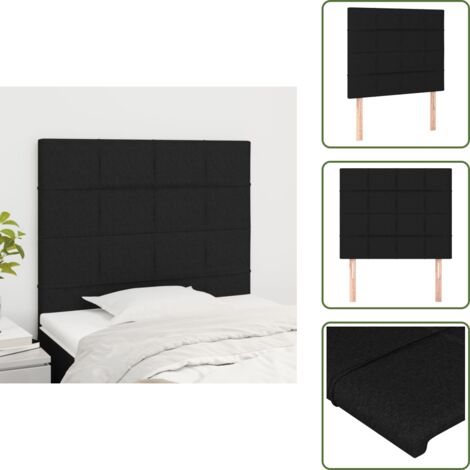 Cabecero de cama con tela - vidaXL Cabecero de cama negro 100x5x118/128 cm Tela -